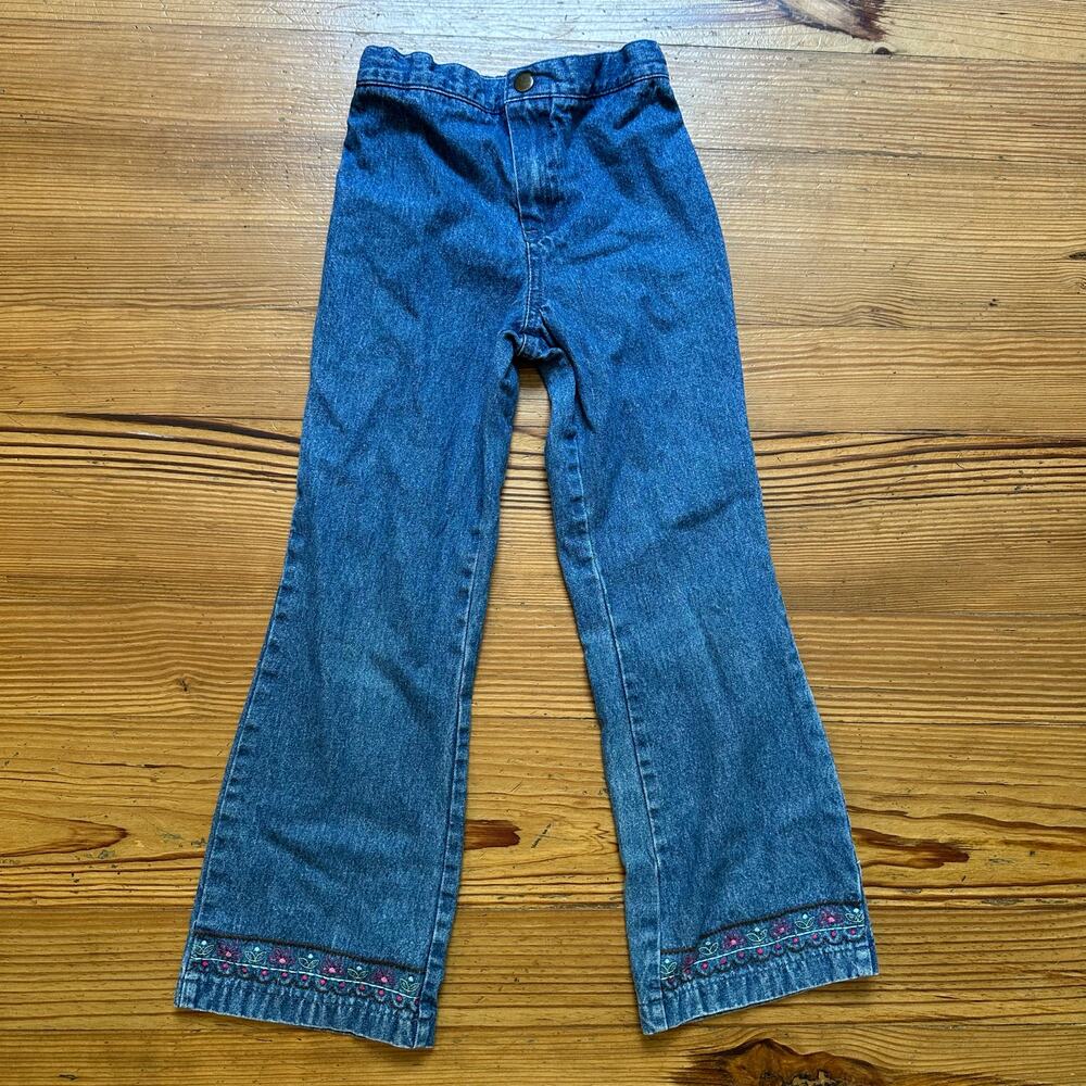 New Legends vintage kids flare embroidered‎ jeans SIZE 6